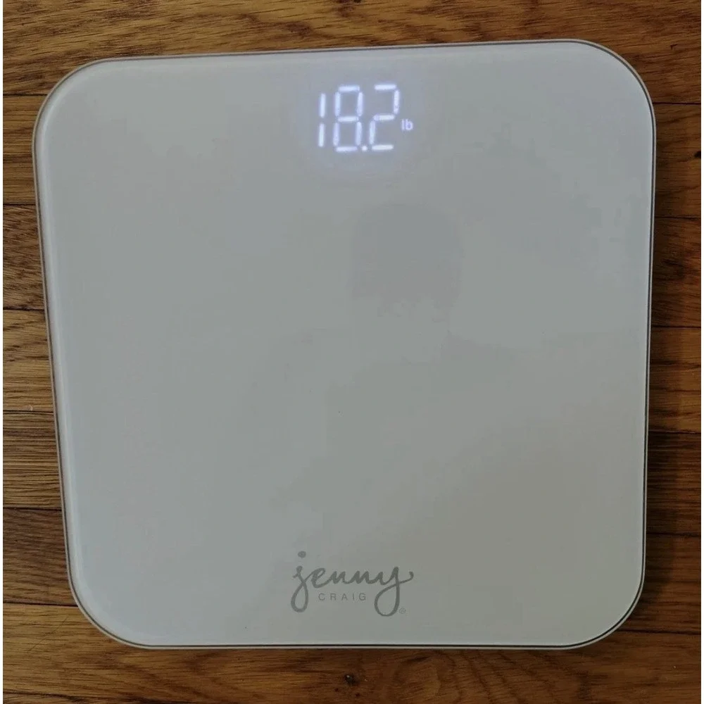 Jenny Craig Hey Max! NEW in BOX -Wireless Digital Body Weight Glass Scale, White